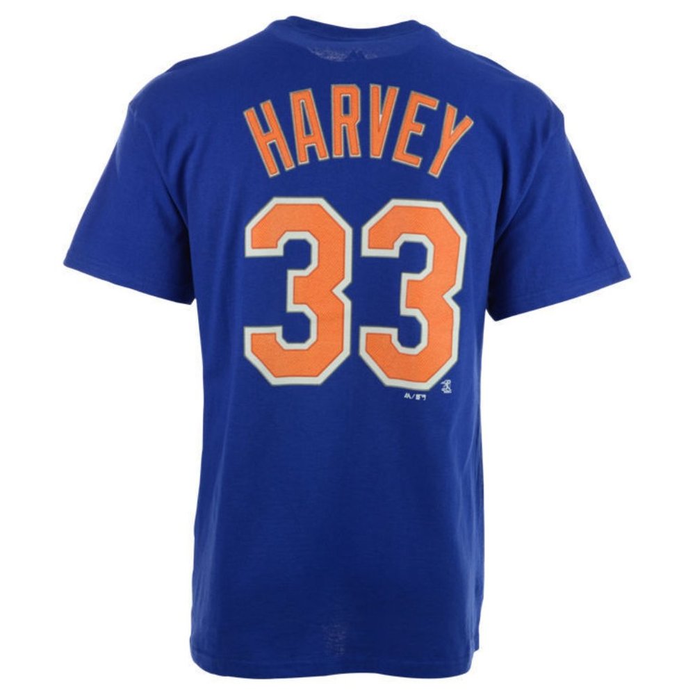 New York Mets Matt Harvey Majestic MLB Men's Official Player T-Shirt Size Small